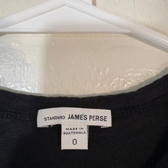 James Perse Shirt Womens XS 0 Black Crewneck Short Sleeve Modal Cotton Tee - Picture 3 of 7